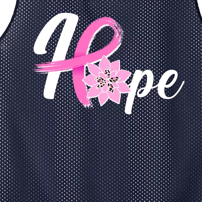 Hope Breast Cancer Awareness Ribbon Flower Mesh Reversible Basketball Jersey Tank