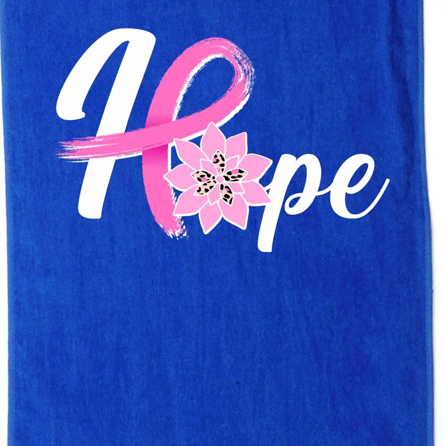 Hope Breast Cancer Awareness Ribbon Flower Platinum Collection Golf Towel