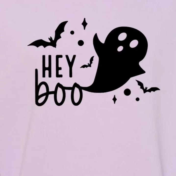 Hey Boo Cute Halloween Ghost Funny Autumn Fall Spooky Gift Garment-Dyed Sweatshirt