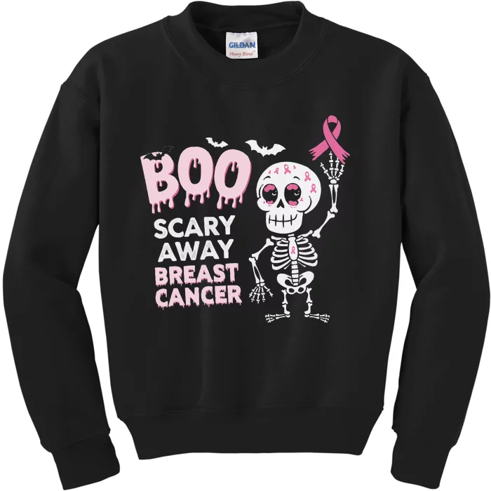 Halloween Breast Cancer Awareness Chemotherapy Pin.K Ribbon Kids Sweatshirt