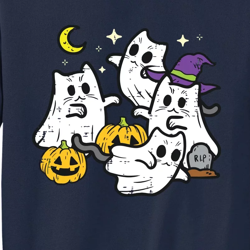 Halloween Black Cats Ghosts Costume Girls Kids Tall Sweatshirt