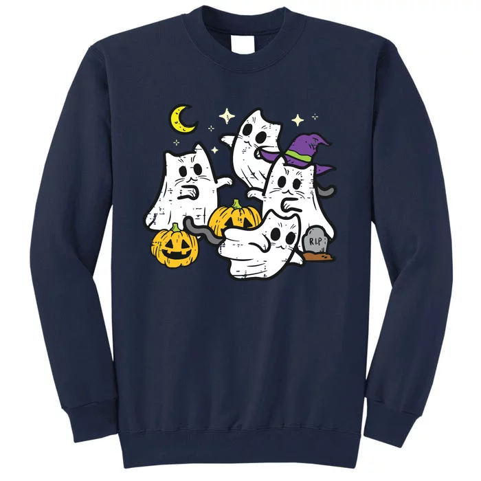 Halloween Black Cats Ghosts Costume Girls Kids Tall Sweatshirt