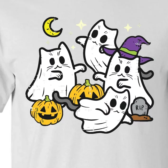 Halloween Black Cats Ghosts Costume Girls Kids Tall T-Shirt