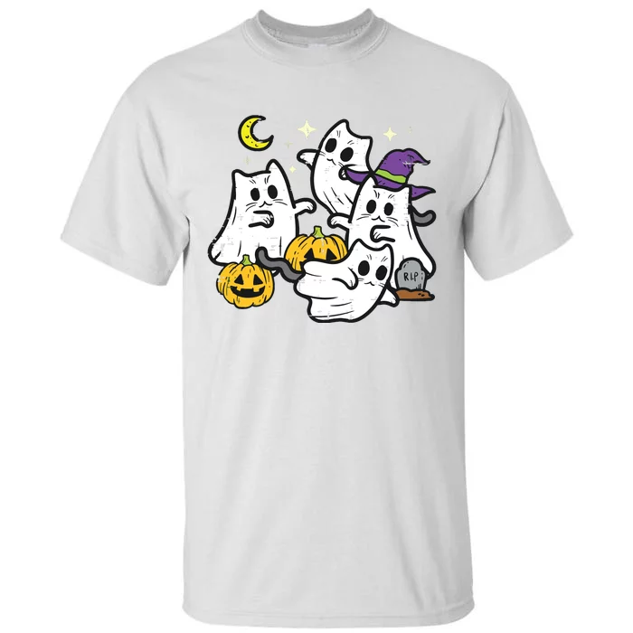 Halloween Black Cats Ghosts Costume Girls Kids Tall T-Shirt