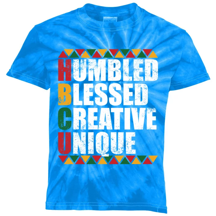 Humbled Blessed Creative Unique Historically Black U Hbcu Meaningful Gift Kids Tie-Dye T-Shirt