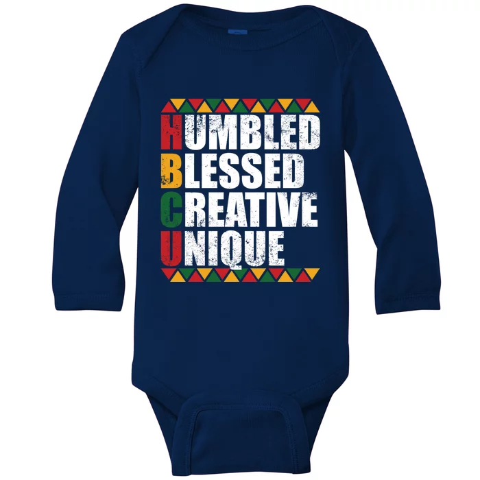 Humbled Blessed Creative Unique Historically Black U Hbcu Meaningful Gift Baby Long Sleeve Bodysuit