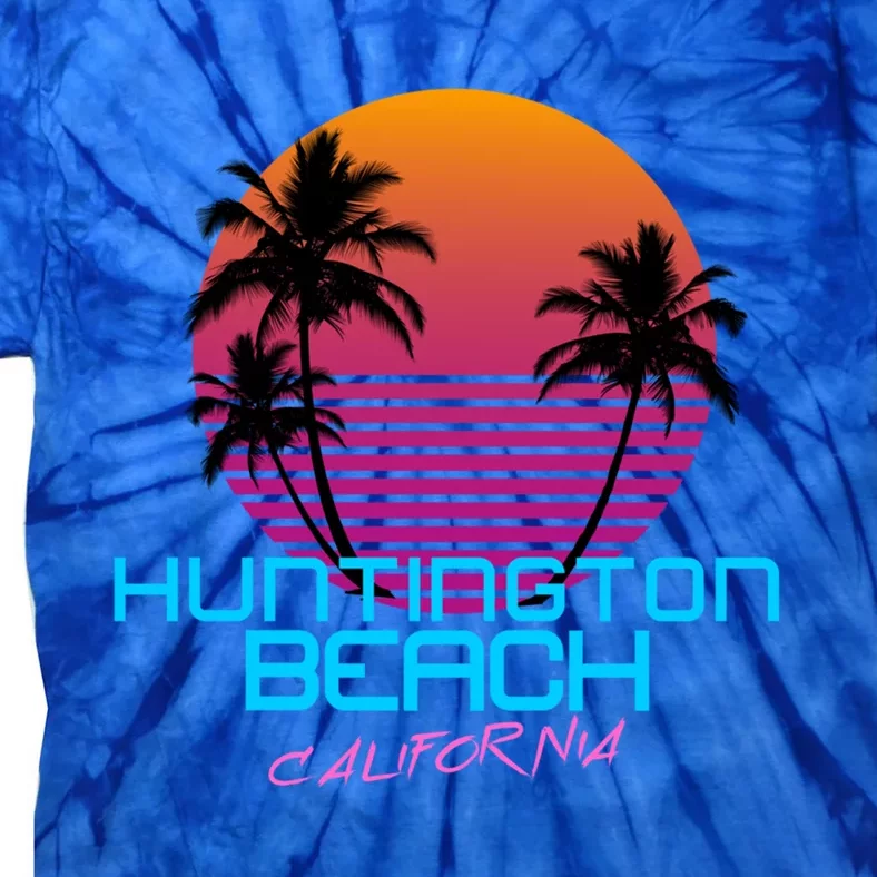 Huntington Beach California Retro 80s Meaningful Gift Tie-Dye T-Shirt