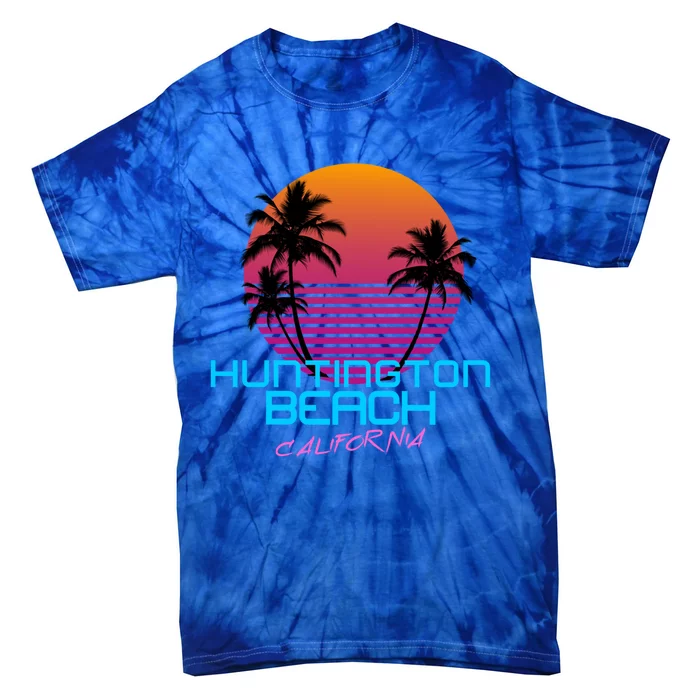 Huntington Beach California Retro 80s Meaningful Gift Tie-Dye T-Shirt