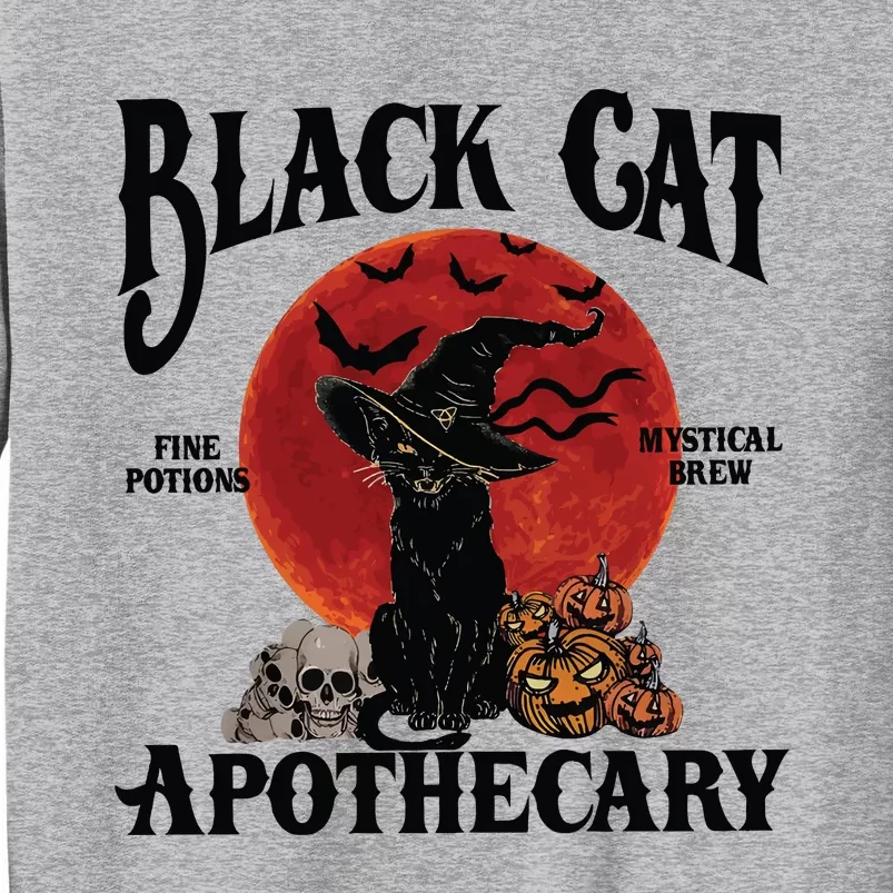 Halloween Black Cat Apothecary Retro Halloween Cat Tall Sweatshirt