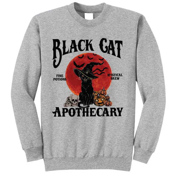 Halloween Black Cat Apothecary Retro Halloween Cat Tall Sweatshirt