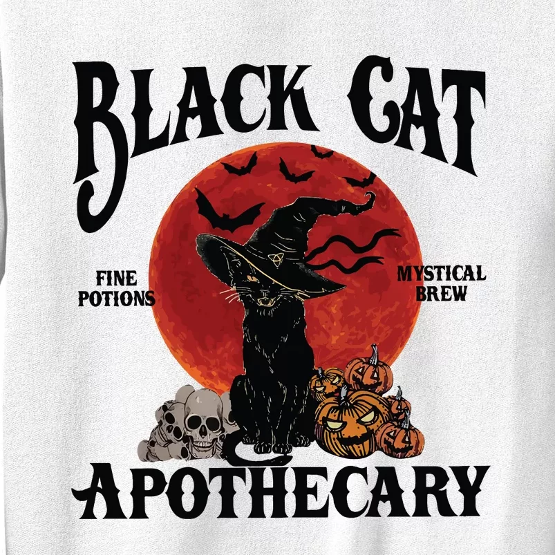 Halloween Black Cat Apothecary Retro Halloween Cat Sweatshirt