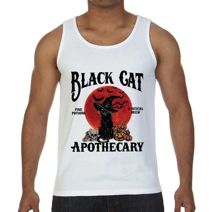 Halloween Black Cat Apothecary Retro Halloween Cat Comfort Colors® Tank Top