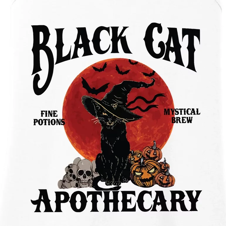 Halloween Black Cat Apothecary Retro Halloween Cat Ladies Essential Tank