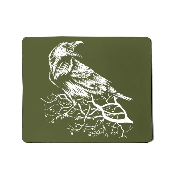 Halloween Bird Creepy Gift Raven Bird Animal Crow Mousepad