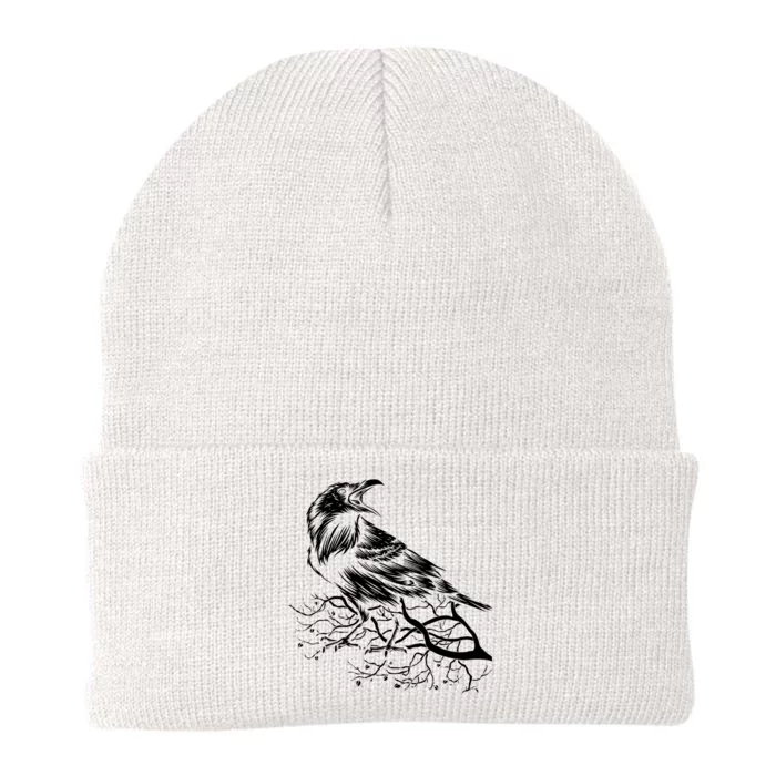 Halloween Bird Creepy Gift Raven Bird Animal Crow Knit Cap Winter Beanie