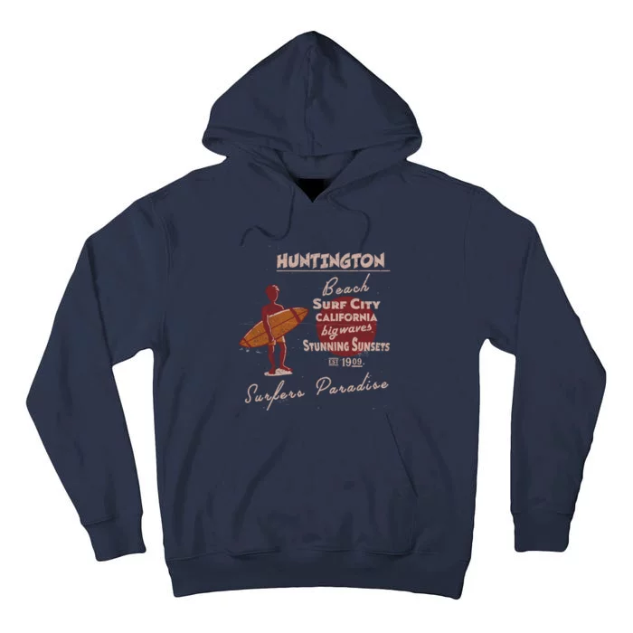 Huntington Beach California Vintage Tall Hoodie