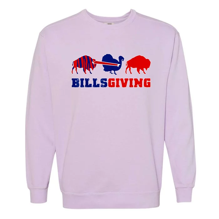 Happy Billsgivings Chicken Football Thanksgiving Garment-Dyed Sweatshirt