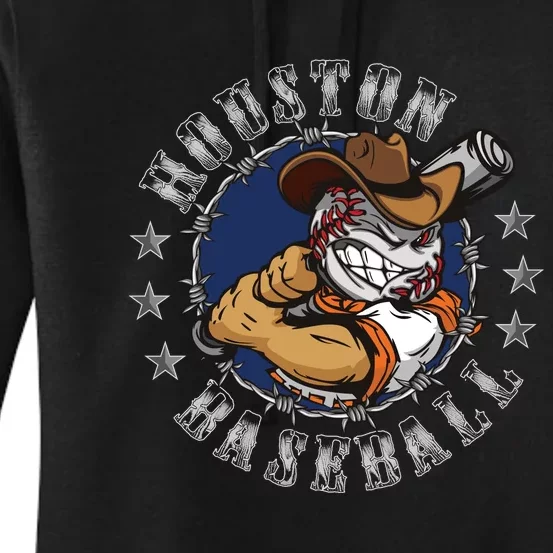 Houston Baseball Cartoon Women's Pullover Hoodie