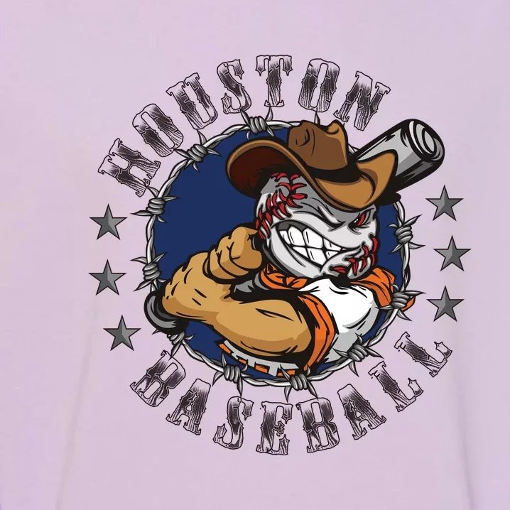 Houston Baseball Cartoon Garment-Dyed Sweatshirt