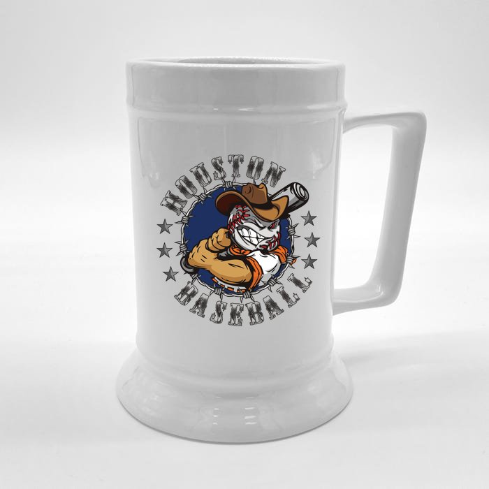 Houston Baseball Cartoon Front & Back Beer Stein