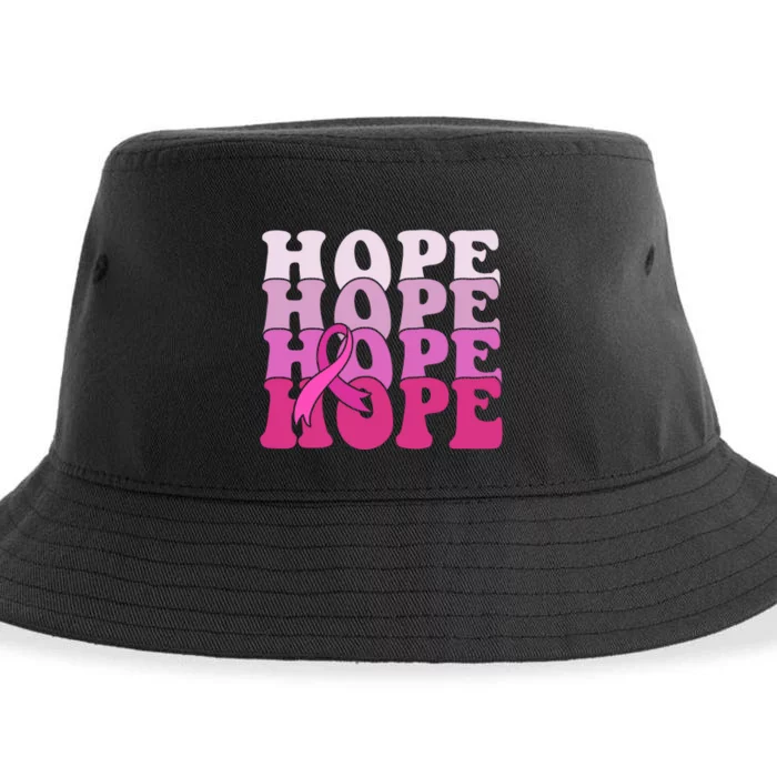 Hope Breast Cancer Awareness Ribbon Sustainable Bucket Hat