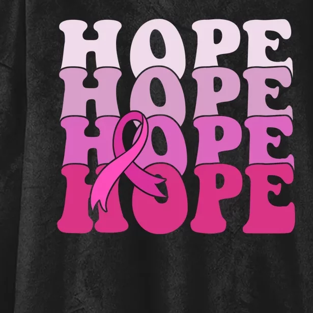 Hope Breast Cancer Awareness Ribbon Hooded Wearable Blanket