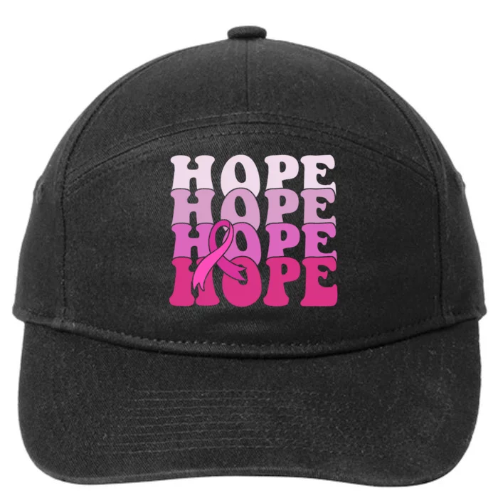 Hope Breast Cancer Awareness Ribbon 7-Panel Snapback Hat