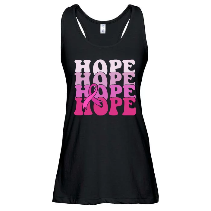 Hope Breast Cancer Awareness Ribbon Ladies Essential Flowy Tank