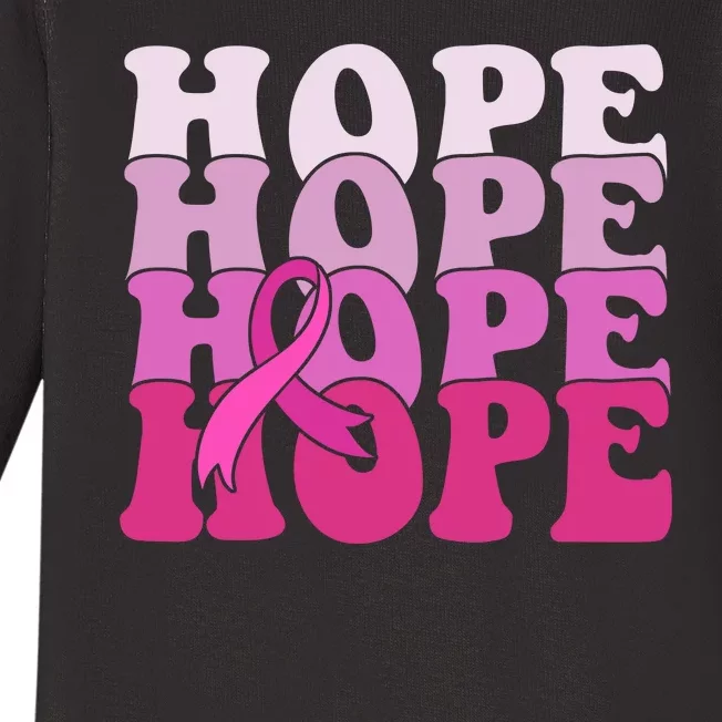 Hope Breast Cancer Awareness Ribbon Baby Long Sleeve Bodysuit