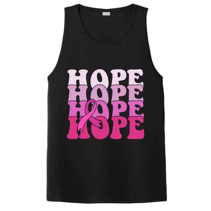 Hope Breast Cancer Awareness Ribbon Performance Tank