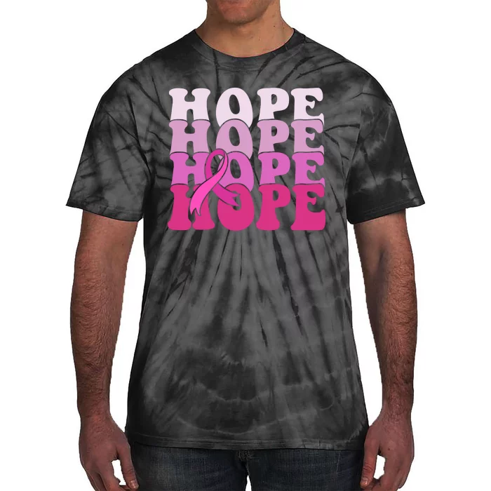 Hope Breast Cancer Awareness Ribbon Tie-Dye T-Shirt