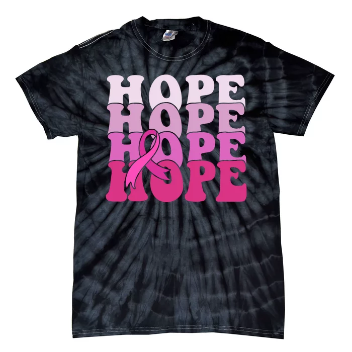 Hope Breast Cancer Awareness Ribbon Tie-Dye T-Shirt