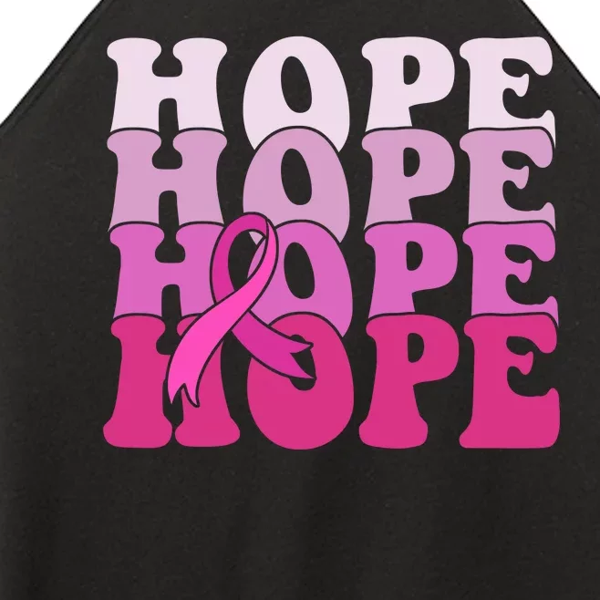 Hope Breast Cancer Awareness Ribbon Women’s Perfect Tri Rocker Tank