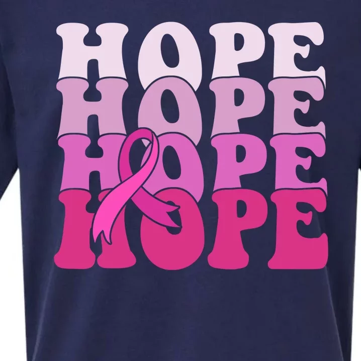 Hope Breast Cancer Awareness Ribbon Sueded Cloud Jersey T-Shirt