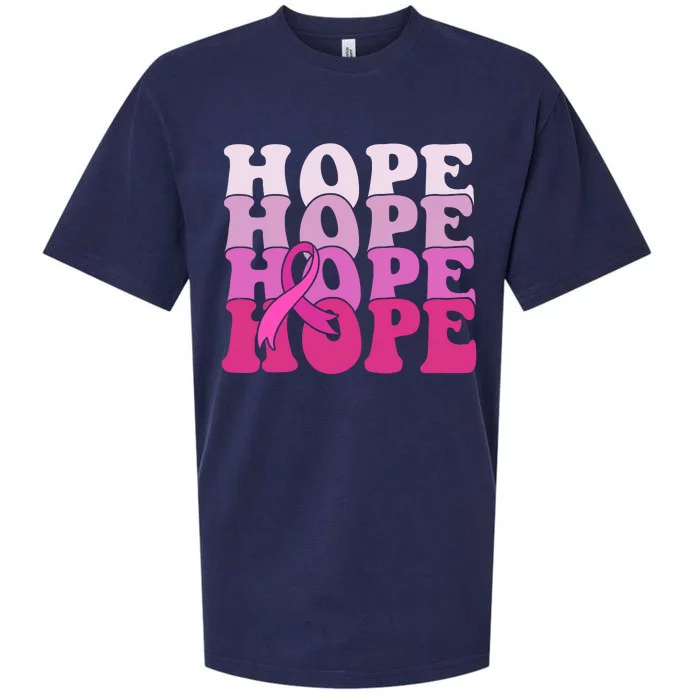 Hope Breast Cancer Awareness Ribbon Sueded Cloud Jersey T-Shirt