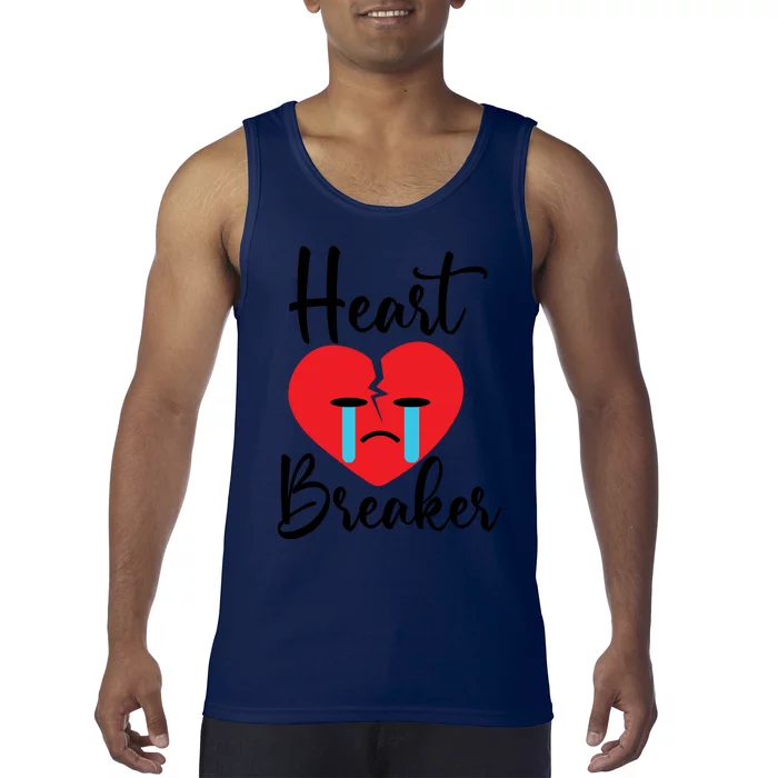 Heart Breaker Crying Heart Valentines Day Tank Top