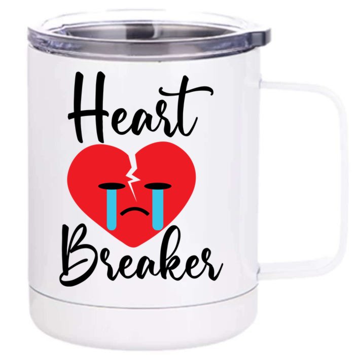 Heart Breaker Crying Heart Valentines Day Front & Back 12oz Stainless Steel Tumbler Cup