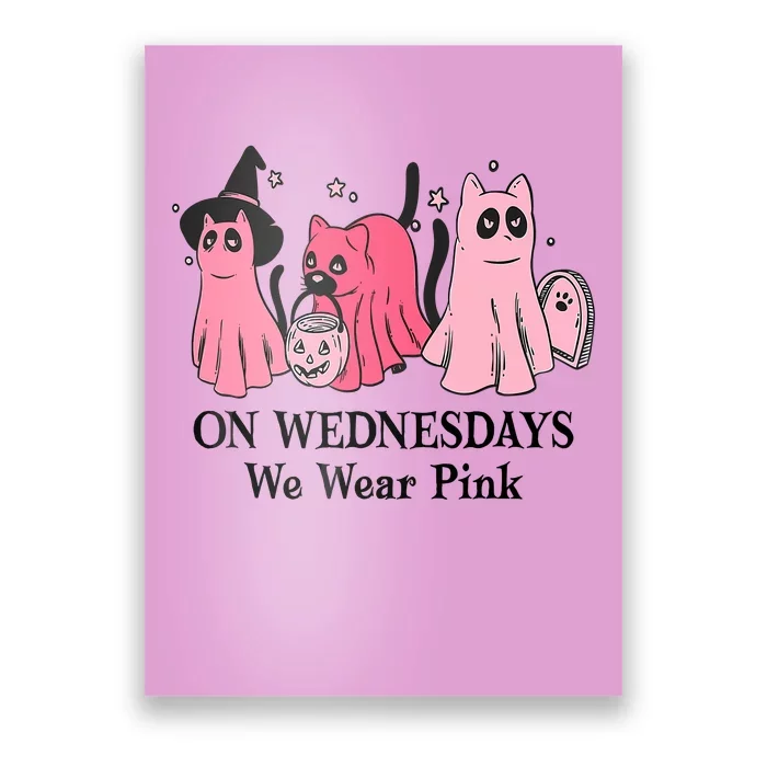 Halloween Breast Cancer On Wednesday We Wear Pink Ghost Poster