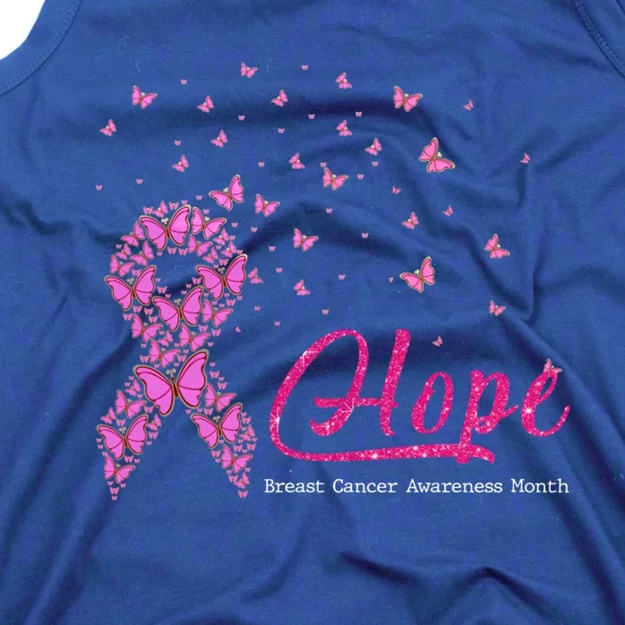 Hope Breast Cancer Awareness Ribbon Butterfly Pink Gift Tank Top