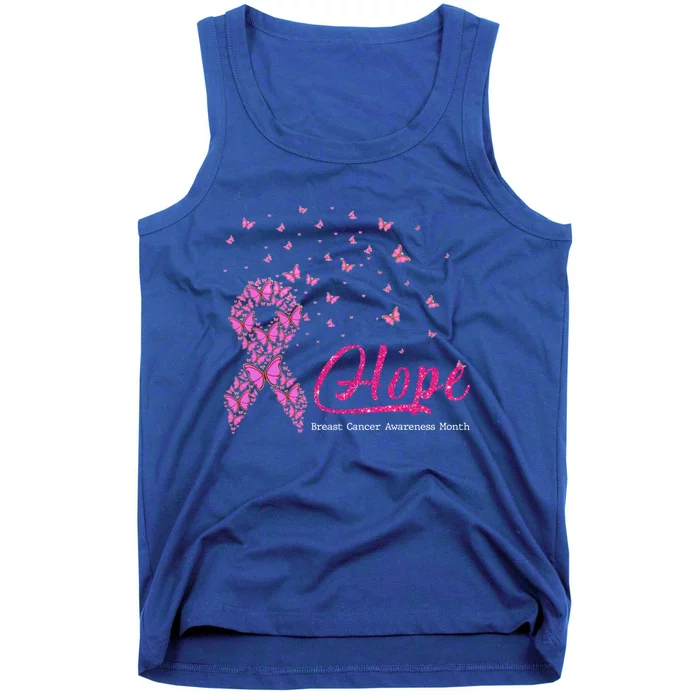 Hope Breast Cancer Awareness Ribbon Butterfly Pink Gift Tank Top