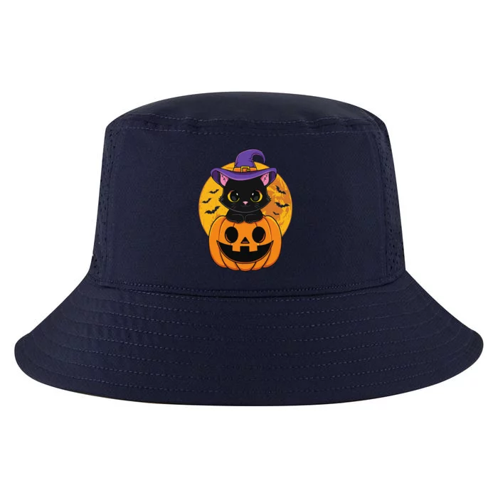 Halloween Black Cat Witch Hat Pumpkin For Cool Comfort Performance Bucket Hat