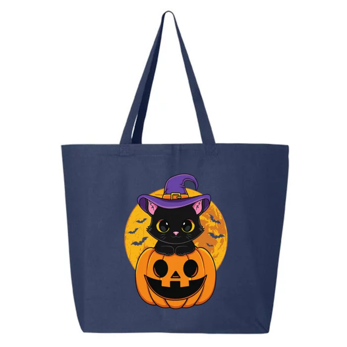 Halloween Black Cat Witch Hat Pumpkin For 25L Jumbo Tote