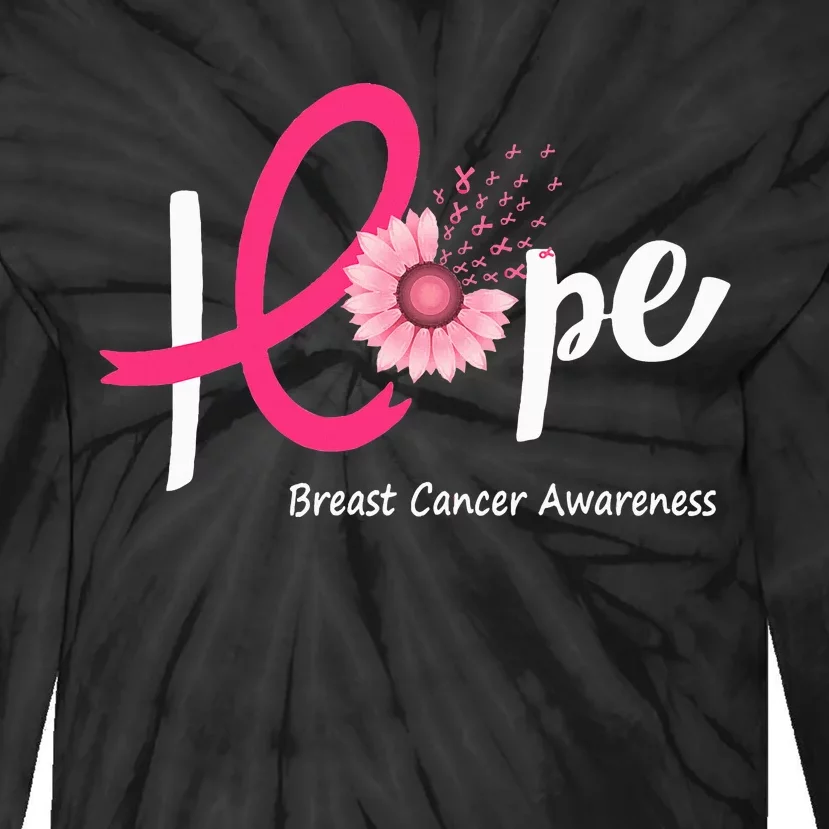 Hope Breast Cancer P.I.N.K Ribbons Sunflower Tie-Dye Long Sleeve Shirt