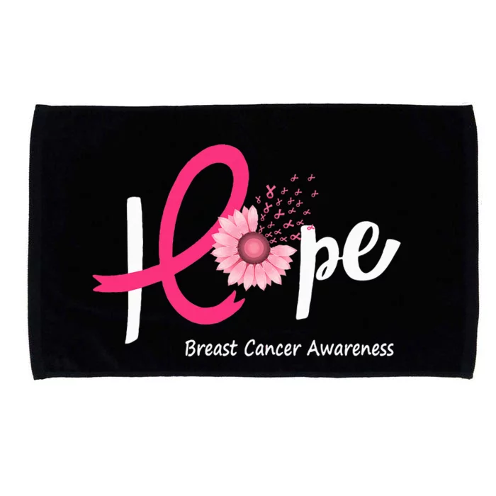 Hope Breast Cancer P.I.N.K Ribbons Sunflower Microfiber Hand Towel