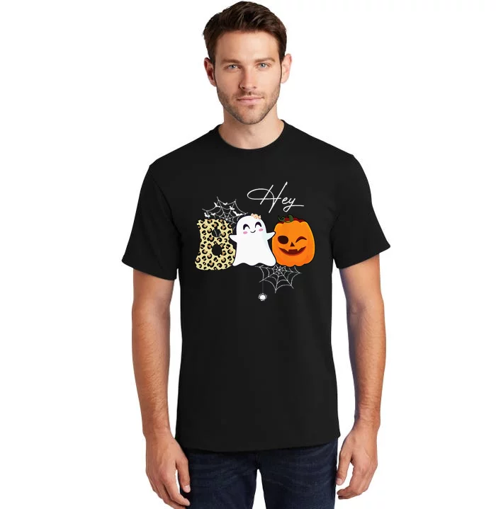 Hey Boo Cute Ghost Pumpkin Face Halloween Tall T-Shirt