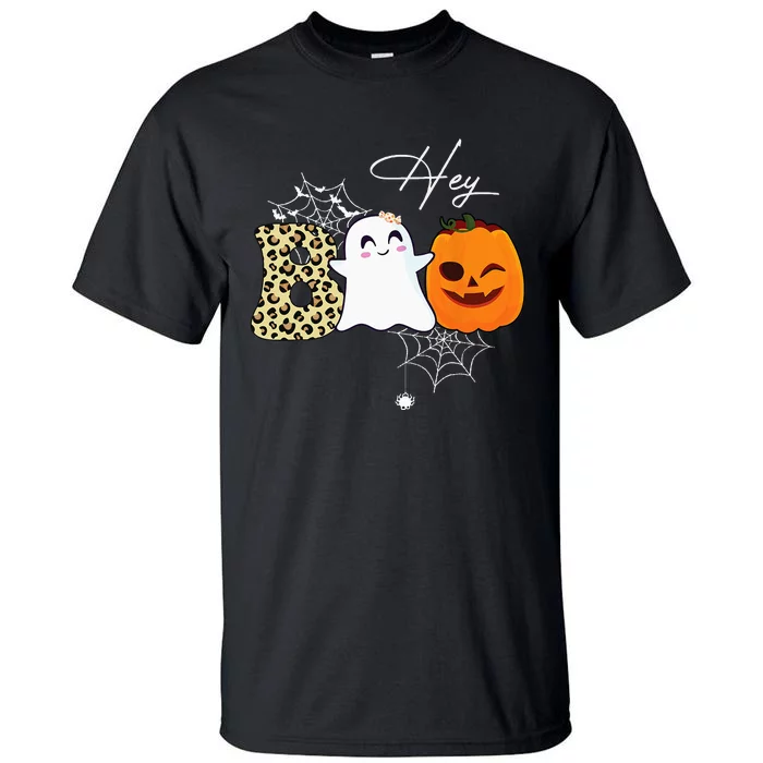 Hey Boo Cute Ghost Pumpkin Face Halloween Tall T-Shirt