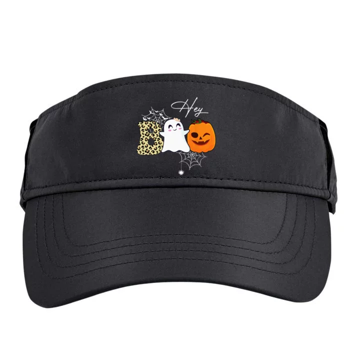 Hey Boo Cute Ghost Pumpkin Face Halloween Adult Drive Performance Visor