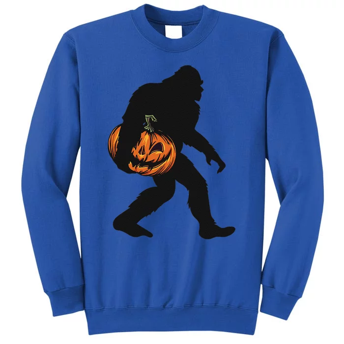 Halloween Bigfoot Carved Pumpkin Sasquatch Tall Sweatshirt