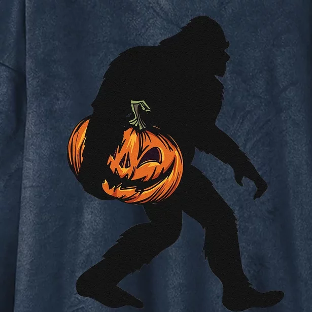 Halloween Bigfoot Carved Pumpkin Sasquatch Hooded Wearable Blanket