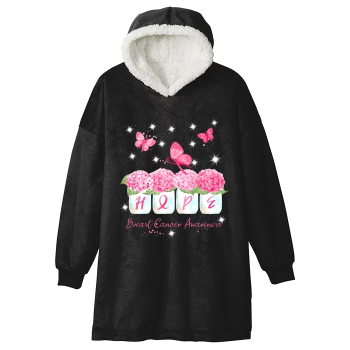 Hope Breast Cancer Awareness Hooded Wearable Blanket